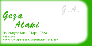 geza alapi business card